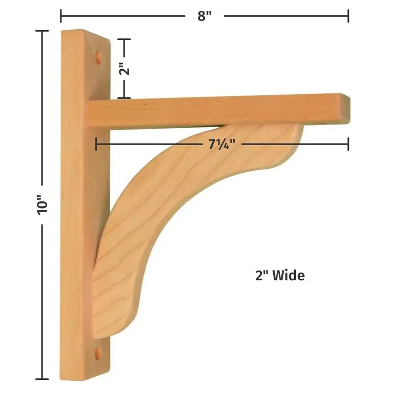 Elegant Concave 8-Inch Wood Shelf Bracket 1