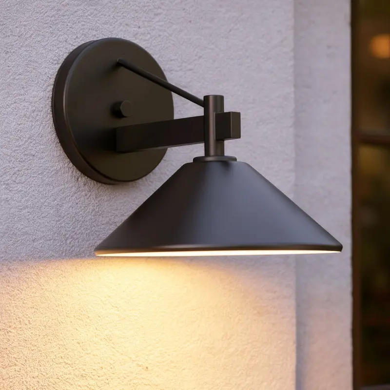 Fairmont Collection Matte Black Compact Outdoor Sconce – 9.25" Industrial Exterior Light 1
