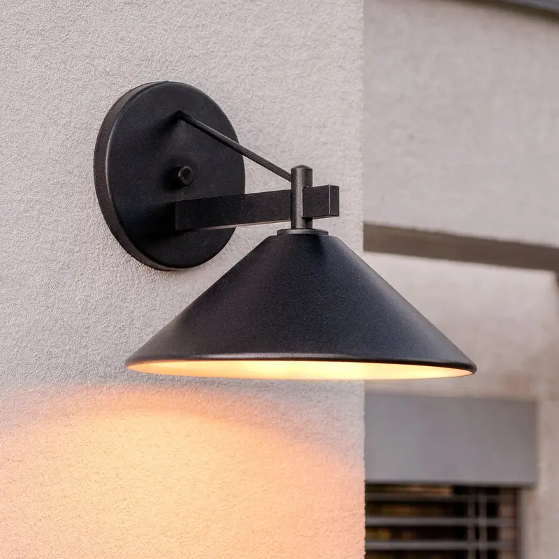 Fairmont Collection Matte Black Outdoor Wall Sconce – 10" Industrial-Style Exterior Fixture 1