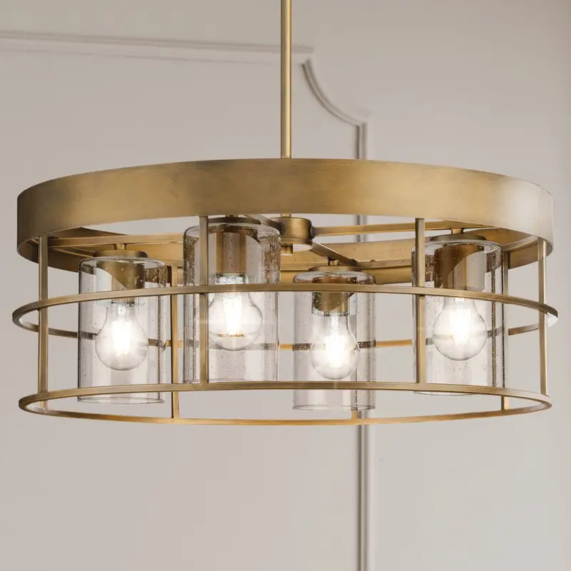 Fargo Round Aged Bronze Chandelier – 9"H X 23.75"W X 23.75"D Modern Indoor Lighting 1