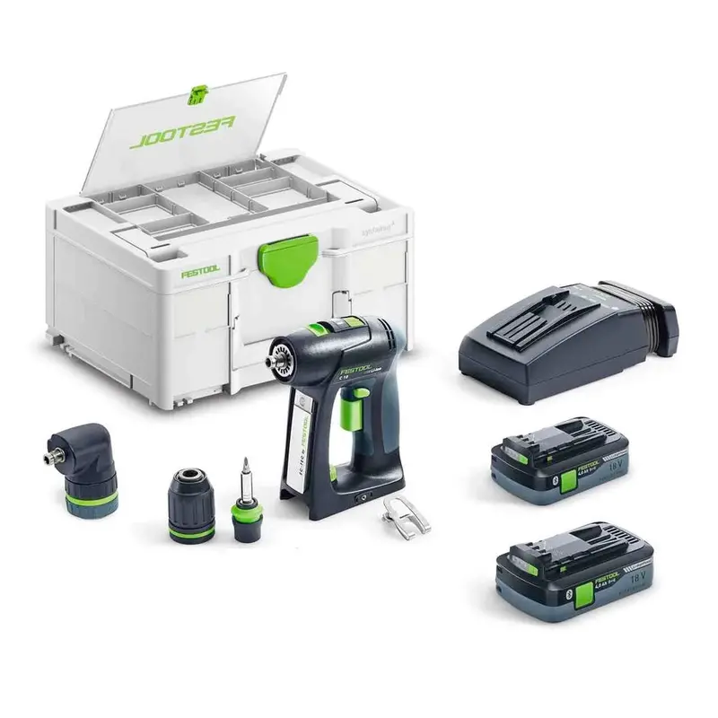 Festool C 18 Hpc 4.0 Cordless Drill With Ergonomic C-Handle – Us I-Set 1