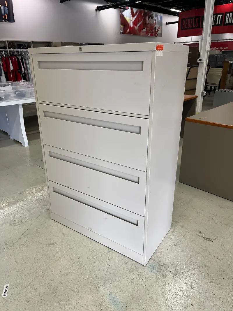 Four-Drawer Lateral File Cabinet – 18" × 36" × 53" Steel Unit 1