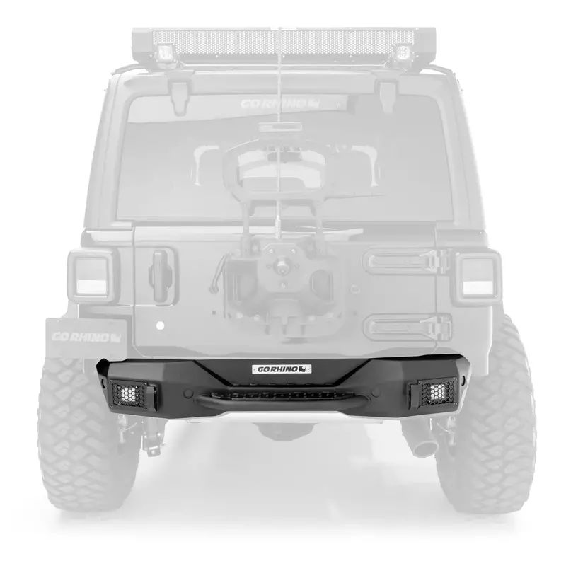 Go Rhino Rockline Rear Stubby Bumper – Lightweight Steel Bumper For Jeep Wrangler Jl 1