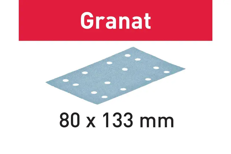 Granat Abrasive Sheet Stf 80×133 Mm, P80 Grit, Pack Of 50 – 497119 1