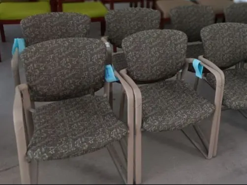 Green Fabric Side Chairs – Set Of Two 1