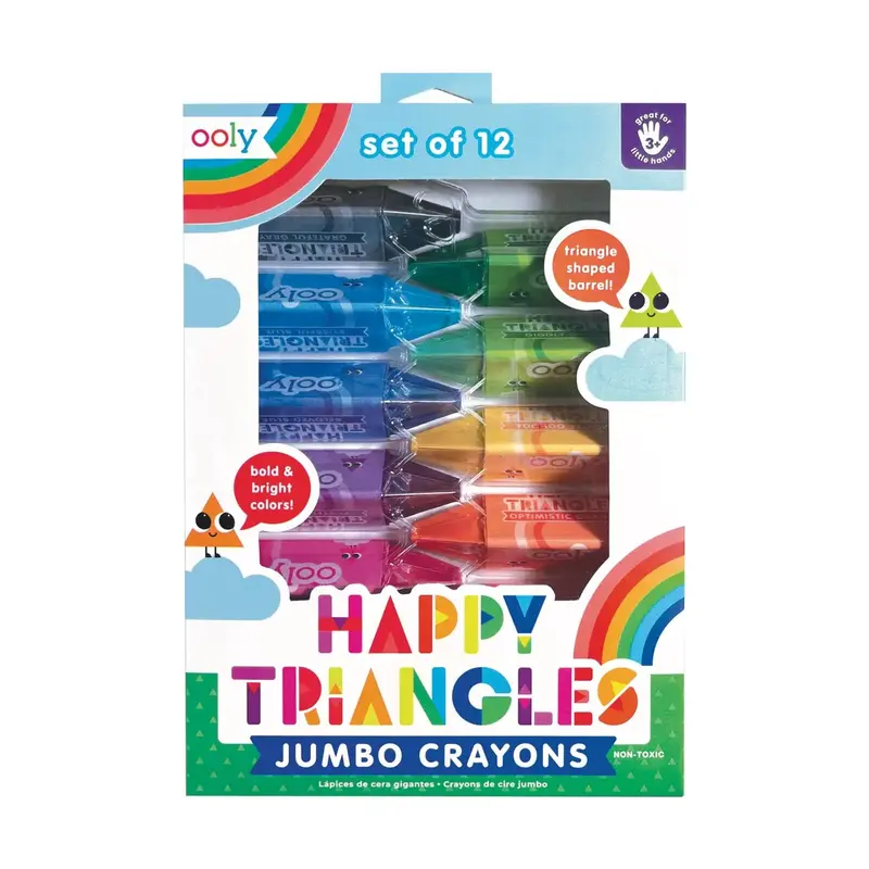 Happy Triangles Jumbo Crayon Assortment – 12-Piece Set 1