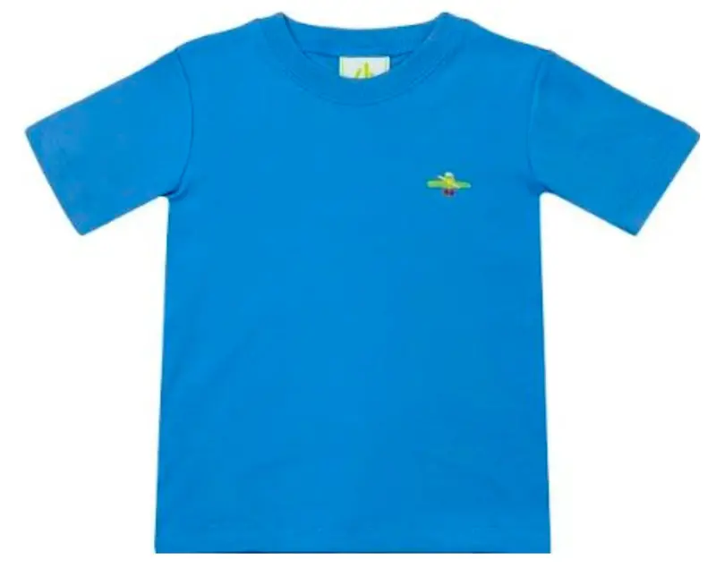 Harry’S Play Tee: Blue Airplane Graphic Design 1