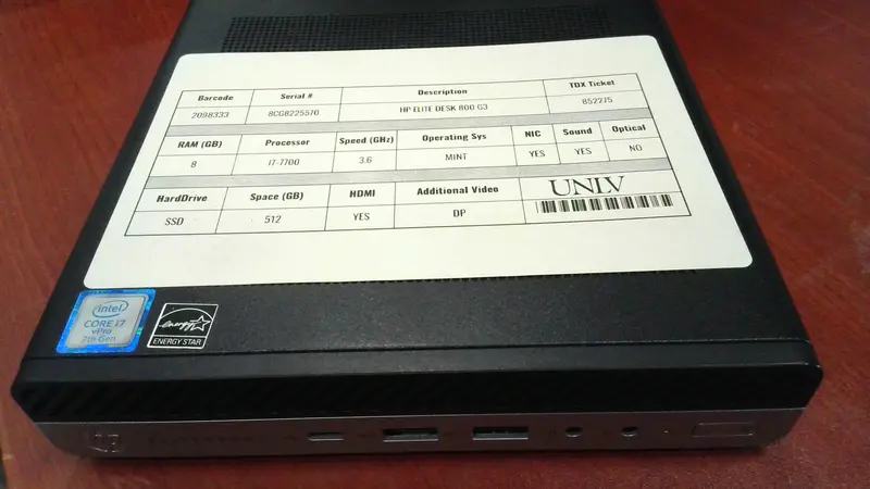 Hp Elitedesk 800 G3 Micro – Serial #8Cg8225570 (Tag #2098333) 1