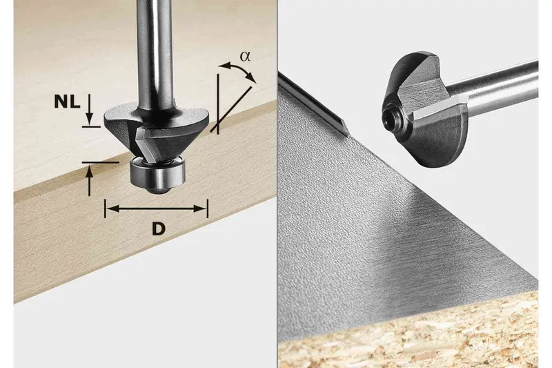 Hw Chamfer Router Bit S8 30° Ø25Mm Kl-Ofk For Of 1010, Ofk 700 & Mfk 700 1