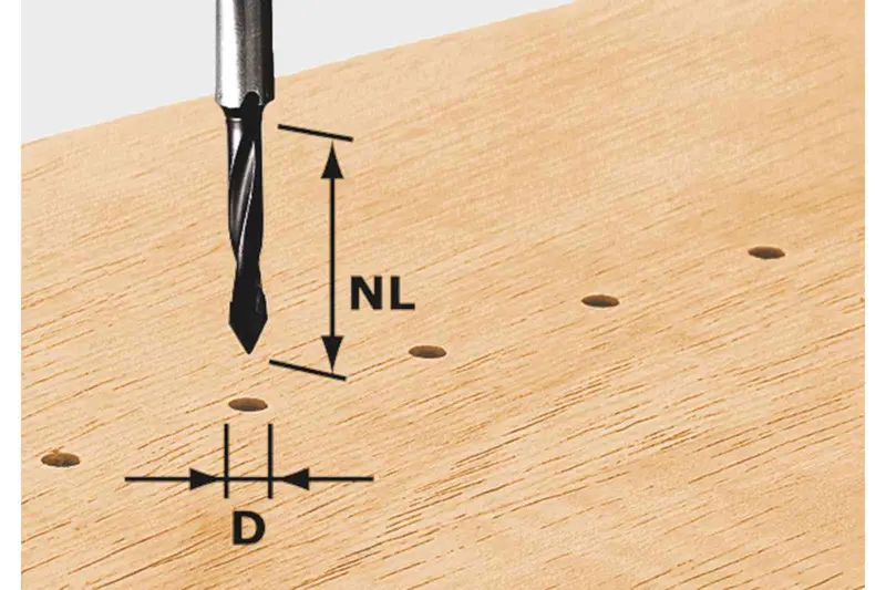 Hw Dowel Drill Bit S8 Ø5×30Mm For Of 900–2200 Router Range 1