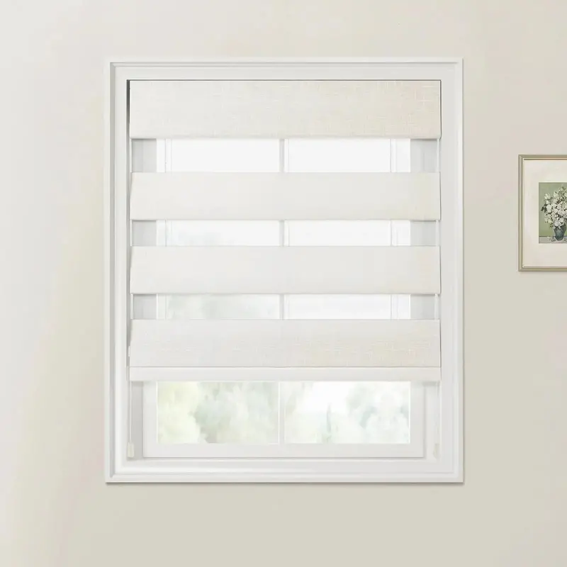 Ian Linen Zebra-Print Patterned Roman Blind With Cord Lift System 1