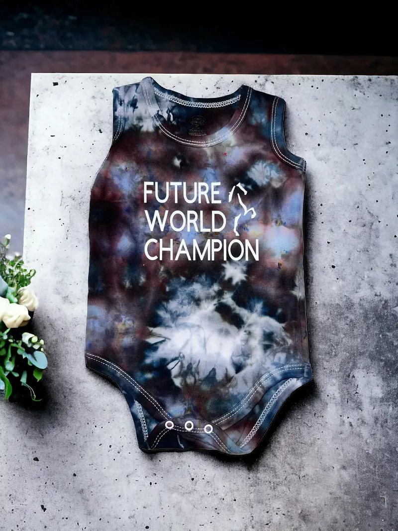 Ice-Dyed Organic Cotton Infant Onesie 1