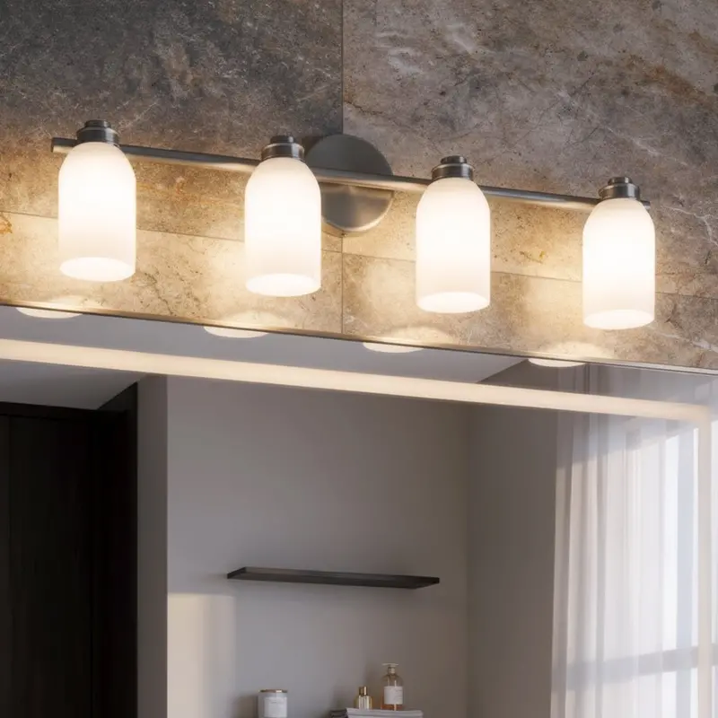 Inverly Collection Brushed Nickel Modern Bath Light – 32" Wide 1