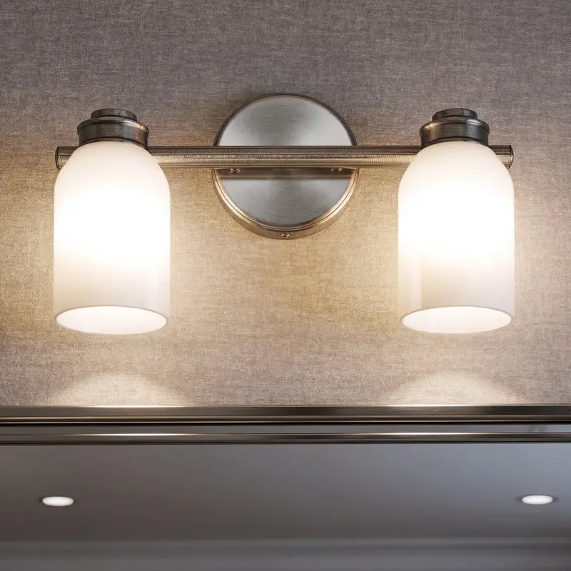 Inverly Collection Brushed Nickel Small Bath Light – 15" Wide Minimalist Vanity Fixture 1