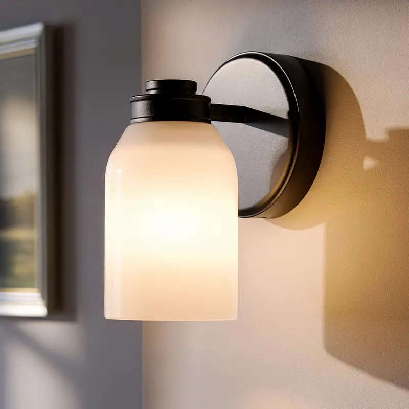 Inverly Collection Matte Black Wall Sconce – 8.25" Contemporary Indoor Wall Light 1
