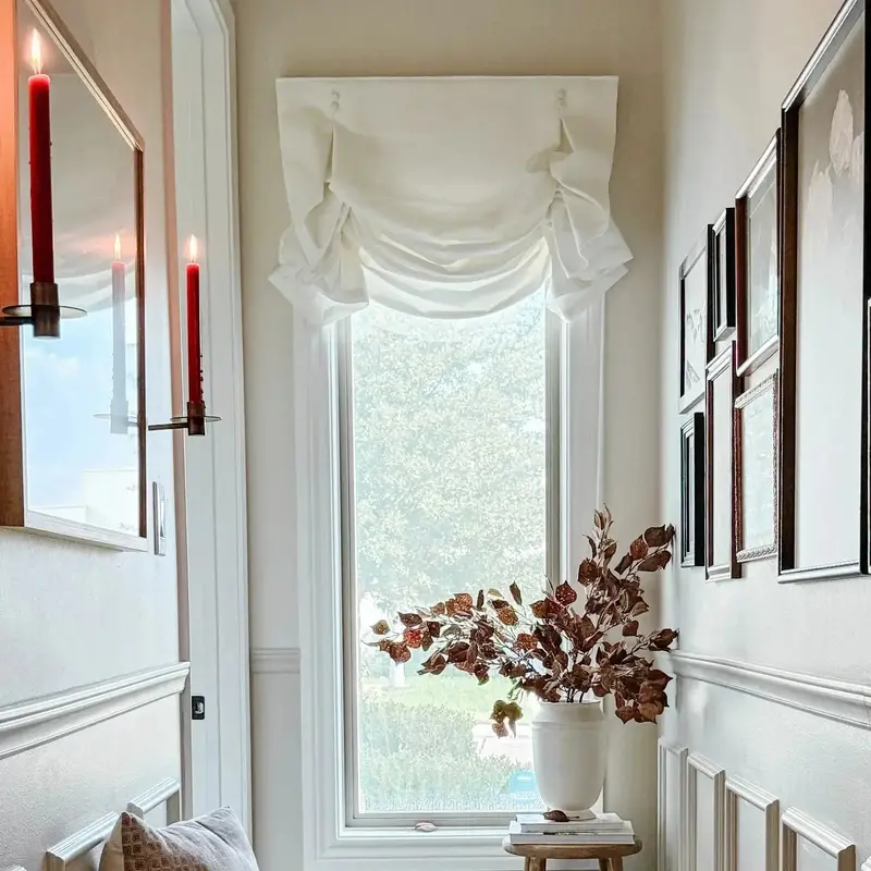 Isabella Cotton Tulip-Style Roman Shade With Cord Lift Mechanism 1