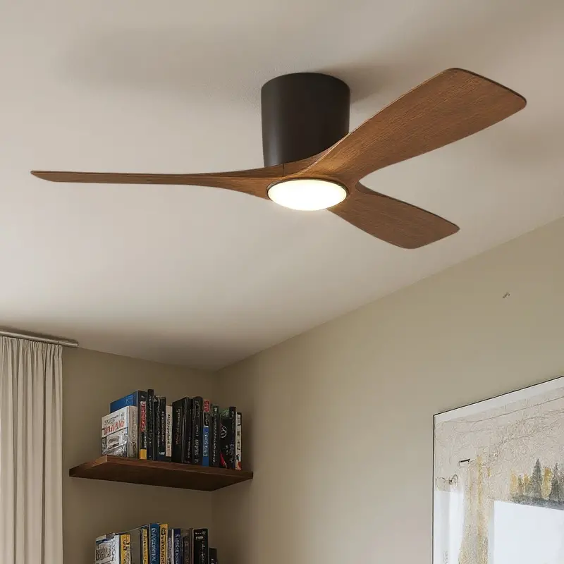 Isalyn Satin Natural Bronze 48" Indoor Ceiling Fan – Compact Contemporary Design 1