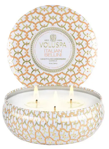 Italian Bellini 3-Wick Tin Scented Candle By Voluspa 1