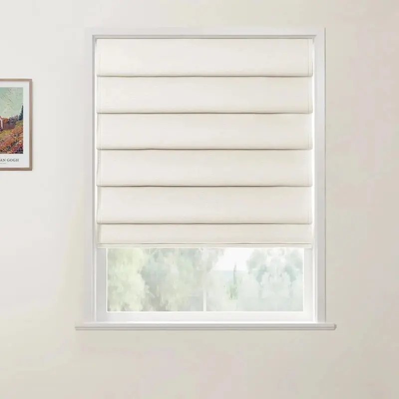 Jawara Linen-Cotton Deco Fold Roman Shade – Cordless Operation 2