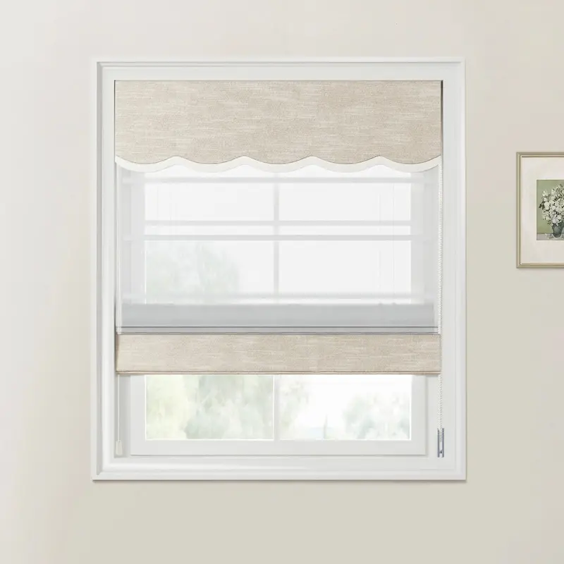 Jawara Linen-Cotton Valanced Day-Night Roman Shade – Cord Operated 3