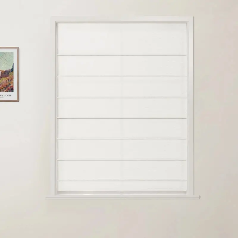 Jawara Natural-Linen Roman Shade – Cordless Front Slat Option 1