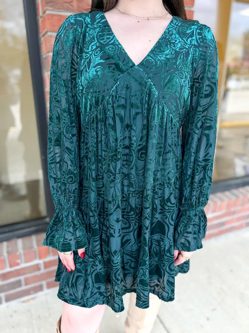 Jolly Velvet Jacquard Holiday Dress 1