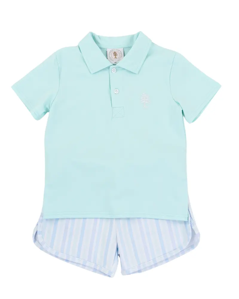 Jonah Seaside Stripe Polo Set – Nautical-Inspired Toddler Matching Outfit 1