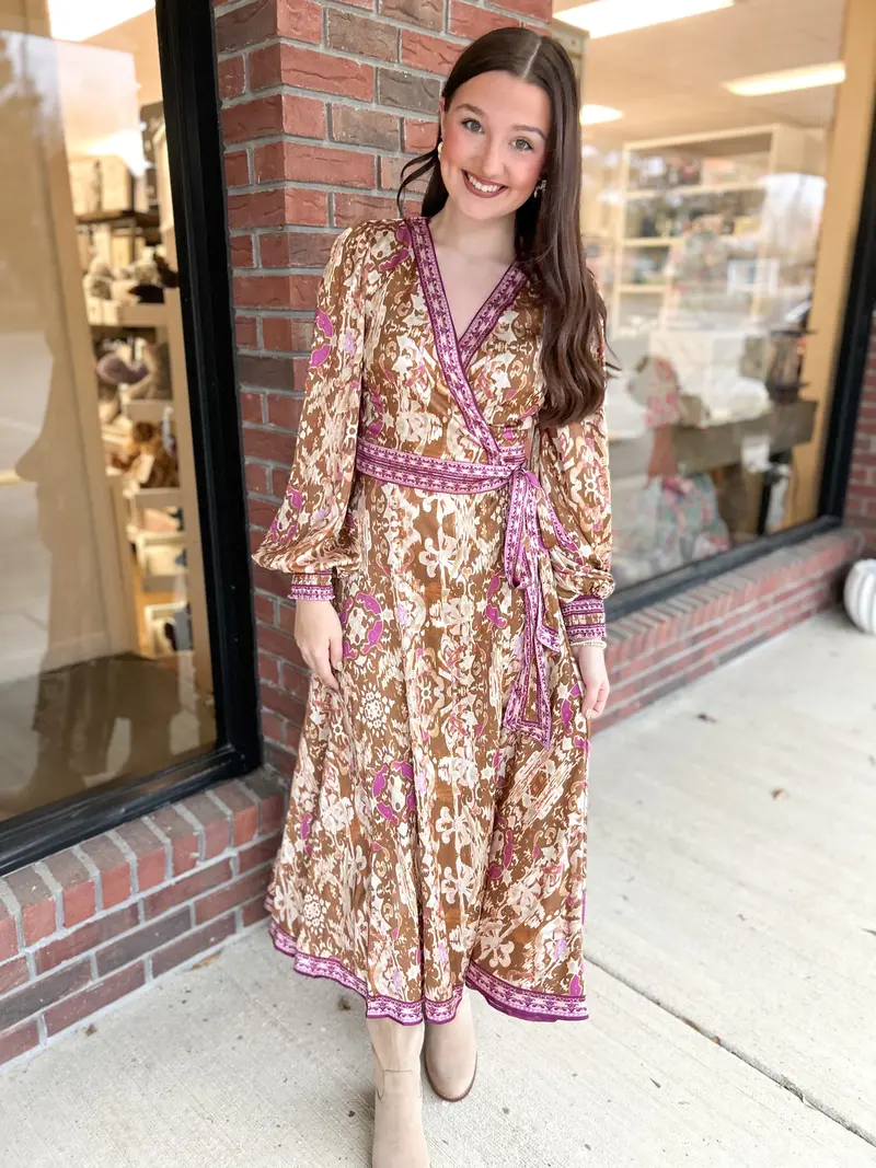 Keeping Up Kimono-Print Midi Dress 1