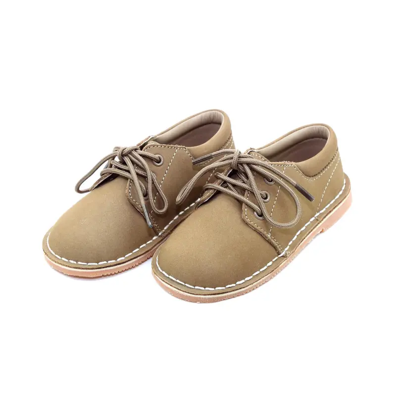 Khaki Nubuck Leather Tyler Lace-Up Shoes 1