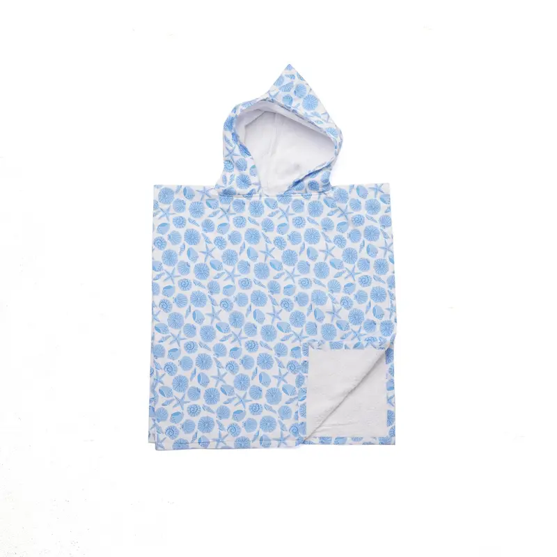 Kids Hooded Beach Towel – Seaside Theme 1