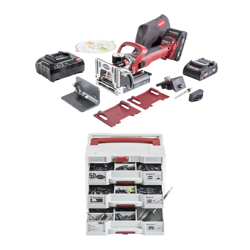 Lamello Zeta P2 Cordless Biscuit Joiner Pro Kit – Diamond Blade + Professional P-System Assortment 1