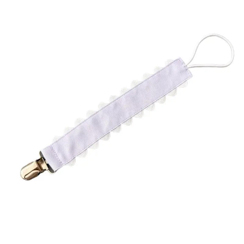 Lavender Ric-Rac Pacifier Clip – Baby Soother Holder With Ribbon Accents 1