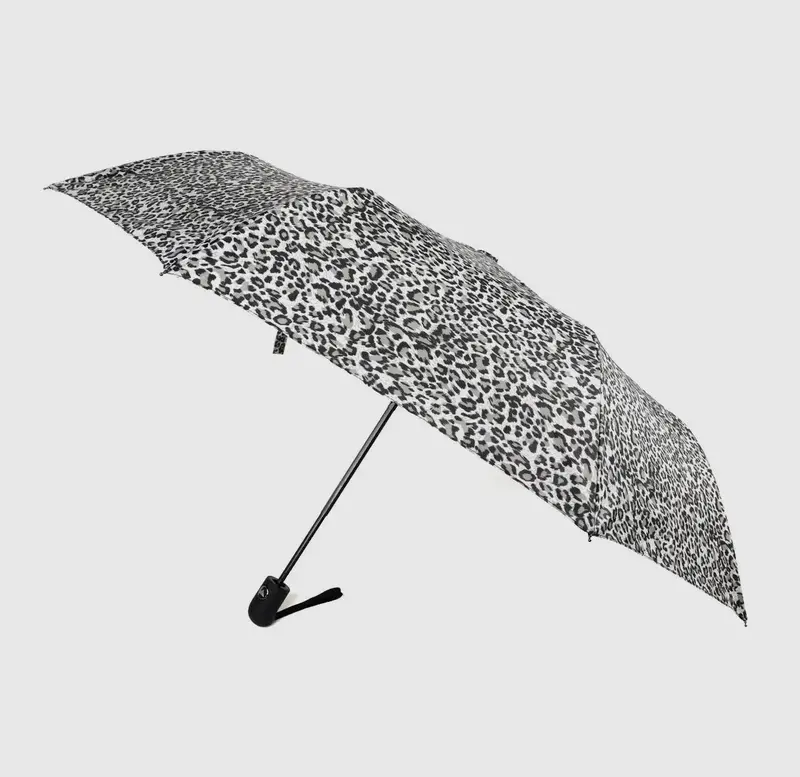 Leopard-Print Foldable Compact Umbrella 1