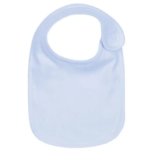 Light Blue Infant Bib – Waterproof Backing & Soft Front 1
