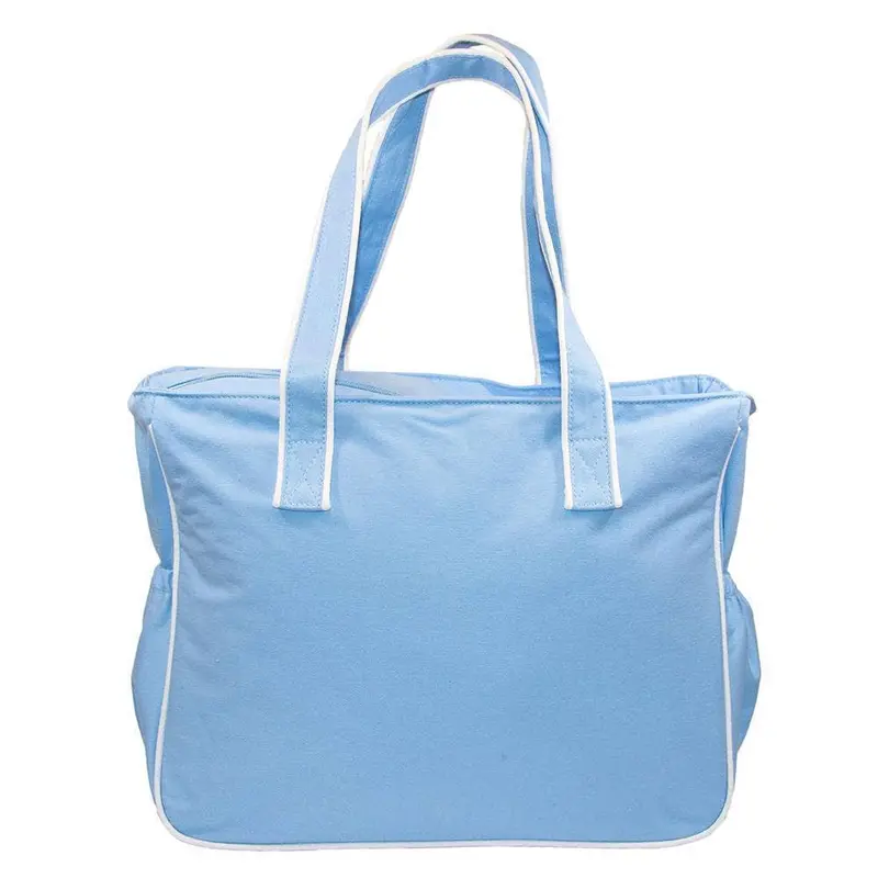 Light Blue Piping-Trim Diaper Bag 1