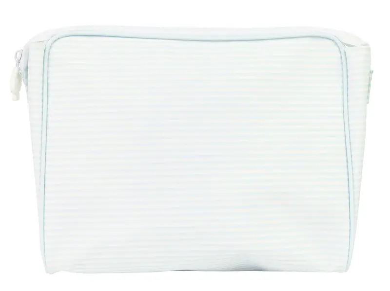 Light Blue Stripe Go Bag — Compact Carryall 1