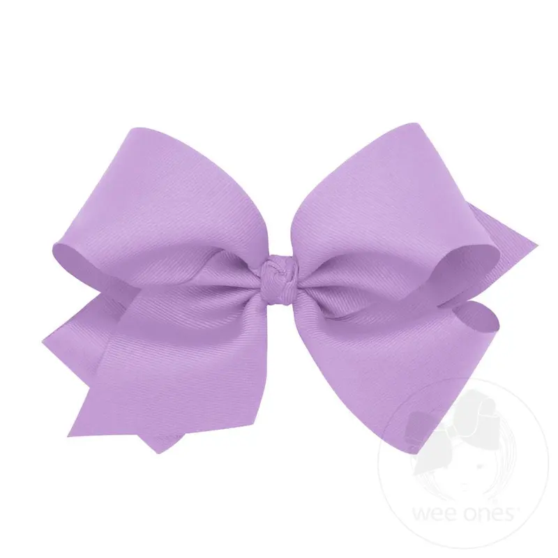 Light Orchid Grosgrain Hair Bow With Knot Wrap 1