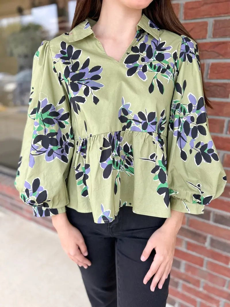 Limelight Balloon-Sleeve Blouse – Statement Fashion Top 1