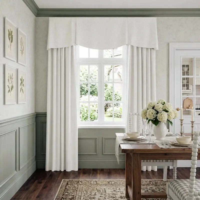 Liz Board-Mounted Shaped Linen Valance 1