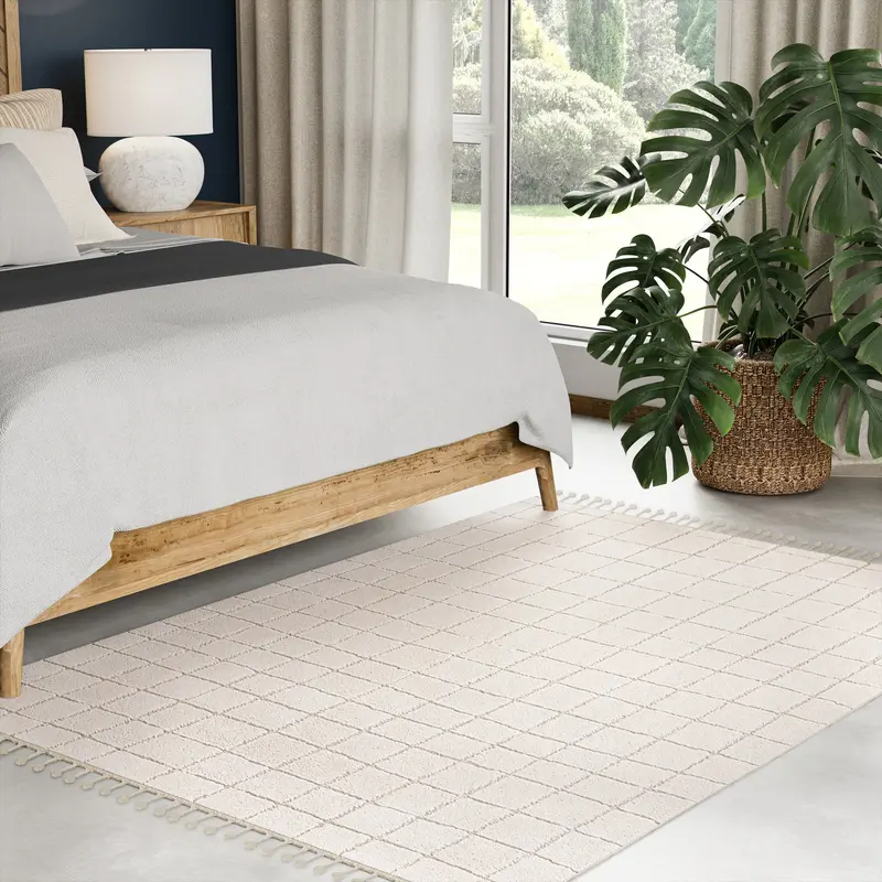 Luxury Power-Loomed Plush-Pile Synthetic Area Rug – High-Softness Finish 1