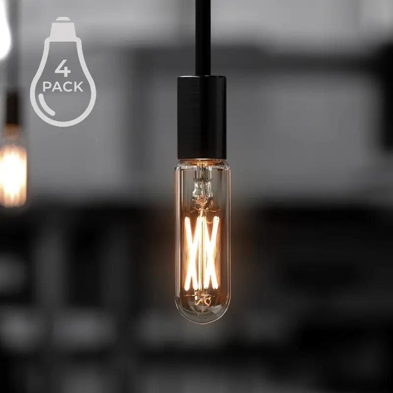 Luxury Vintage Edison Led Bulbs – 40W Equivalent, Soft White 3000K, T6 E12 Candelabra Base (4-Pack) 1