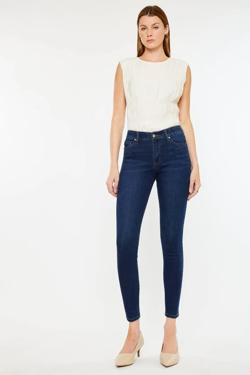 Mabel Dark Wash Ankle-Length Skinny Jeans By Kancan 1