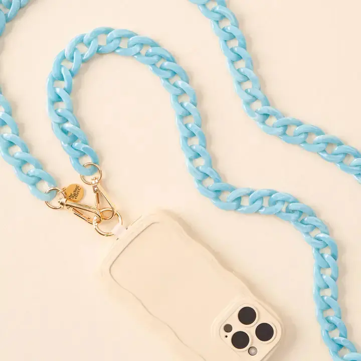 Marble Ocean Blue 'Hold The Phone' Crossbody Chain Strap 1