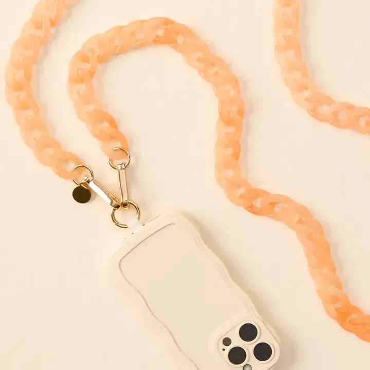 Marble Peach 'Hold The Phone' Crossbody Chain Strap 1