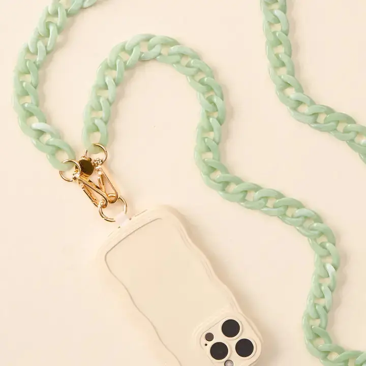 Marble Seafoam 'Hold The Phone' Crossbody Chain Strap 1