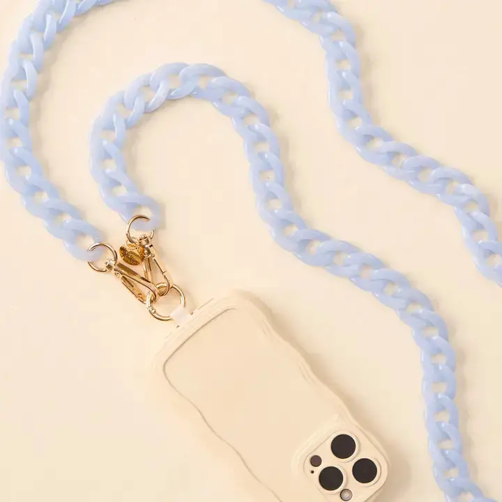 Marble Sky Blue 'Hold The Phone' Crossbody Chain Strap 1