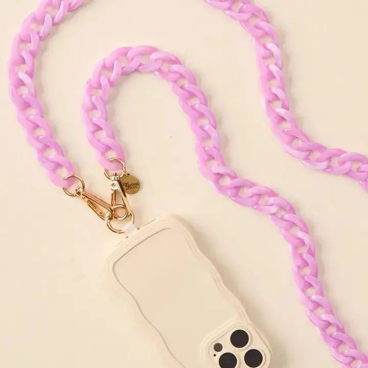 Marble Violet 'Hold The Phone' Crossbody Chain Strap 1