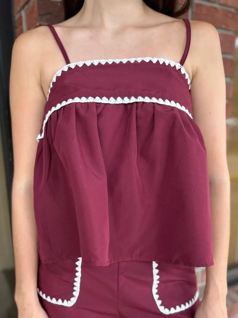Maroon Knit Top With Minimalist Junction Styling 1