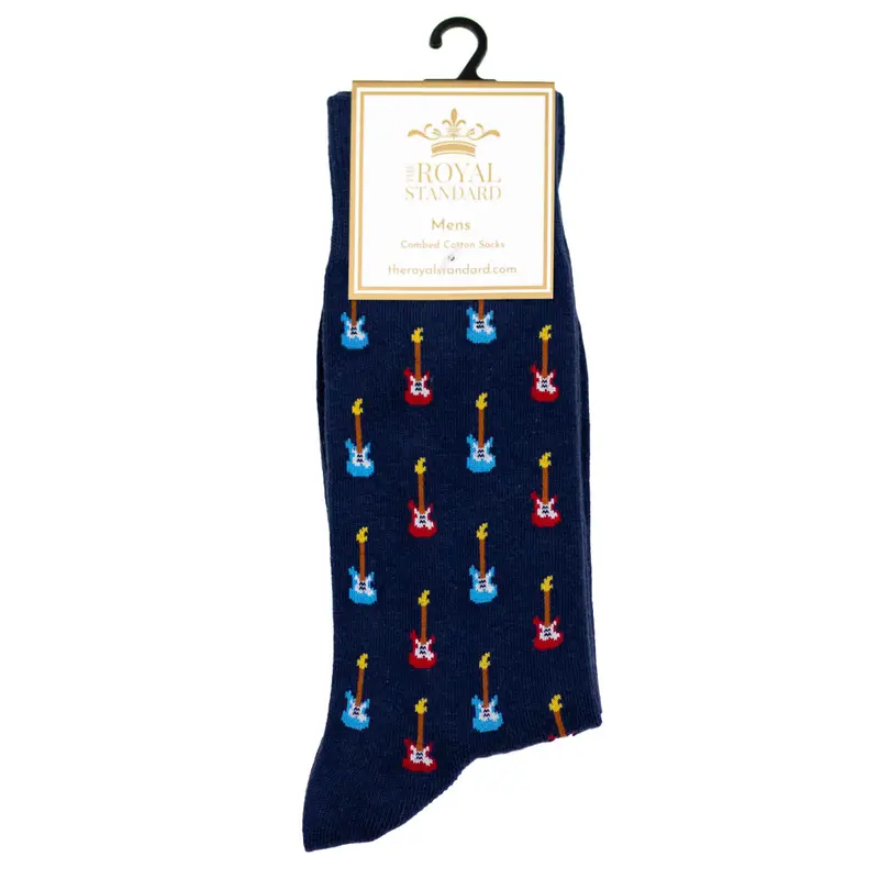 Men'S Guitar-Shaped Pattern Crew Socks 1
