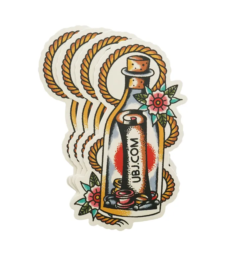 Message In A Bottle Vintage Sticker Set – 4 Nautical-Inspired Vinyl Decals 1